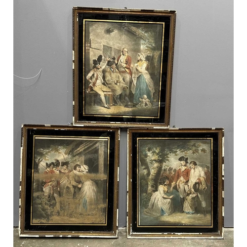 478 - An Arts and Crafts circa 1900, walnut and silk embroidered fire screen with two panels on slender tu... 