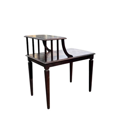 564 - A pair of early 20th century rosewood tub chairs, open sided, padded central back, on slim tapering ... 