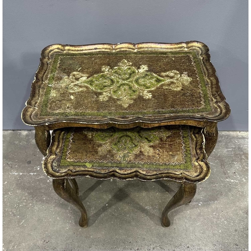 578 - A gilt rococo wall mirror, scrolling edge, height 70cm, width 78cm, together with two heavily gilded... 