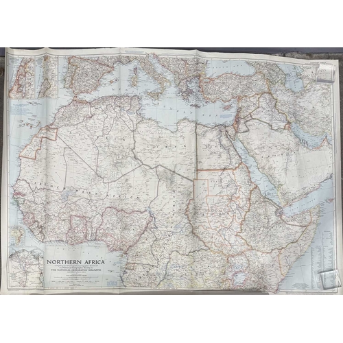 67A - A collection of cloth backed and paper maps relating to Europe and Great Britain, Southern Africa, T... 