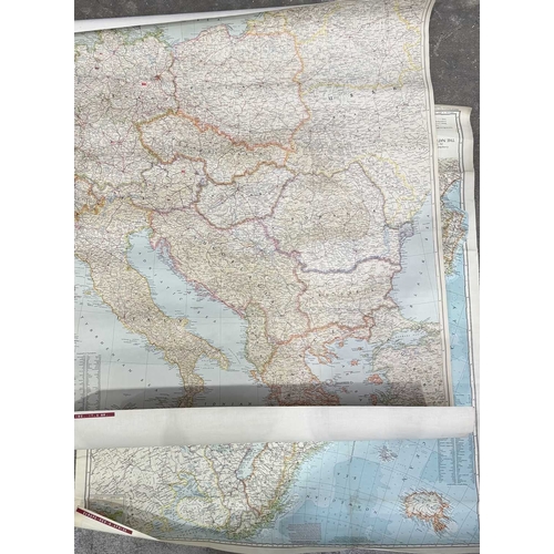 67A - A collection of cloth backed and paper maps relating to Europe and Great Britain, Southern Africa, T... 