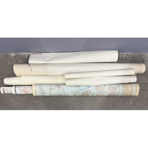 67A - A collection of cloth backed and paper maps relating to Europe and Great Britain, Southern Africa, T... 