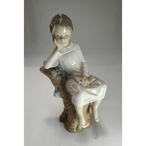 75 - Five Lladro/Nao figurines, including Bunny Girl, the largest 30cm high (5)