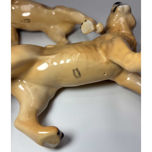 81 - A Beswick ceramic lion, height approx 13.5cm, together with a lioness, height 14cm and an elephant (... 