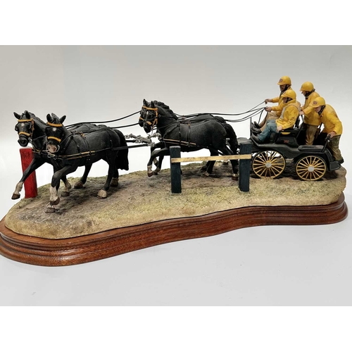 83 - A 'Border Fine Arts' resin sculpture entitled 'Teamwork' Carriage Racing, 236/500 by R. J. Ayres dep... 