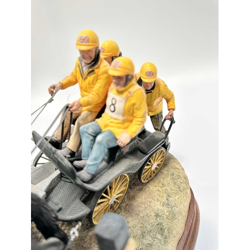 83 - A 'Border Fine Arts' resin sculpture entitled 'Teamwork' Carriage Racing, 236/500 by R. J. Ayres dep... 