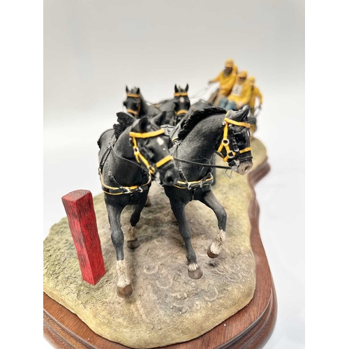 83 - A 'Border Fine Arts' resin sculpture entitled 'Teamwork' Carriage Racing, 236/500 by R. J. Ayres dep... 