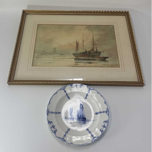 89 - William Edward James Dean (Royal Crown Derby Artist) (British, 1884-1956), a marine scene with fishi... 