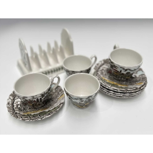 95 - A Portmeirion 'Botanic Garden' toast rack, and a small collection of Myott 'Royal Mail' pattern, six... 