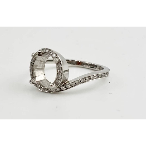 416 - A platinum ring mount set throughout with brilliant-cut diamonds, estimated total diamond weight 0.3... 