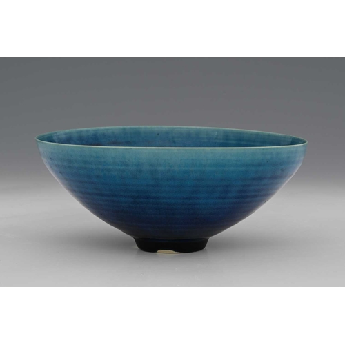 George Hohlt, a studio pottery bowl, conical form with turquoise glaze ...