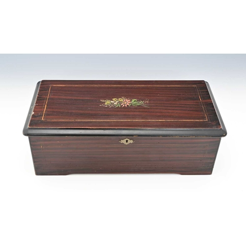 286 - A twelve air Swiss cylinder music box, Mermod Freres, 19th century, simulated rosewood with Jacot pa... 