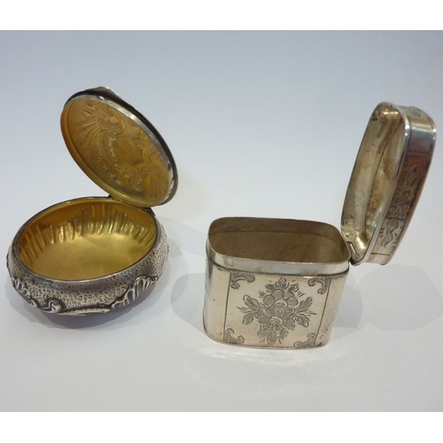 166 - Two silver snuff boxes (Continental marks)