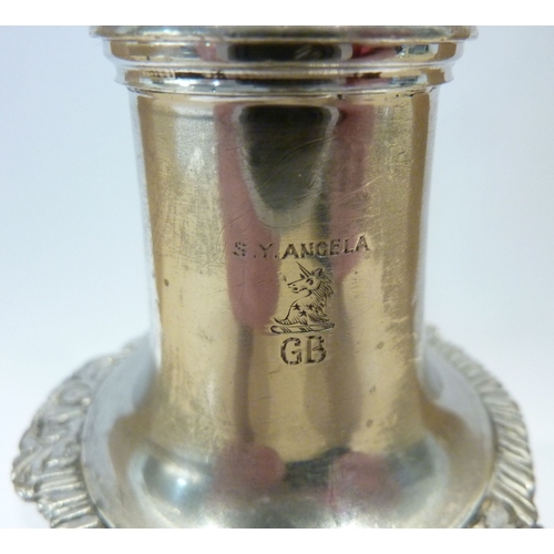 168 - A silver sugar caster hallmarked London 1870