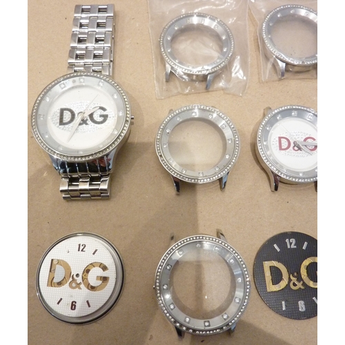 281 - A selection of various Dolce & Gabbana watch parts etc., to include bezels, cases and straps