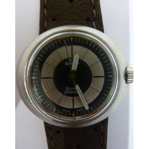 289 - A lady's Omega Geneve (Dynamic) dress wristwatch, with signed dial and on suede strap