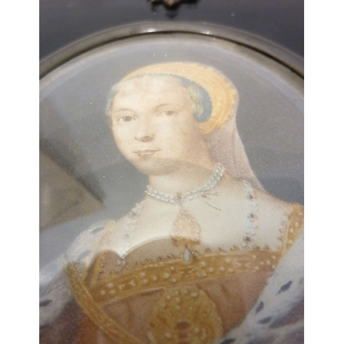 309 - A framed portrait miniature of a lady