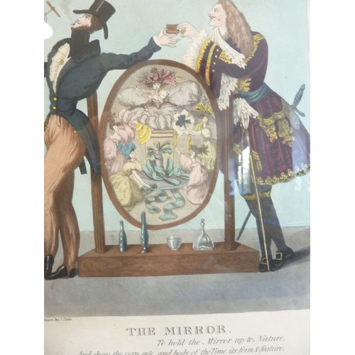 399 - A framed and glazed (later) early 19th century hand-coloured engraving, 'The Mirror'; published Lond... 