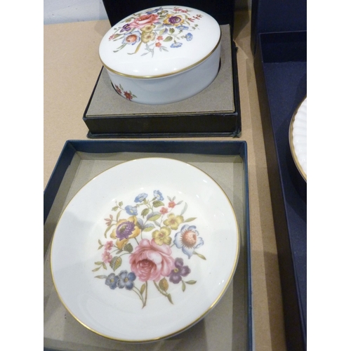 65 - Three Royal Worcester boxes and plates (boxed)