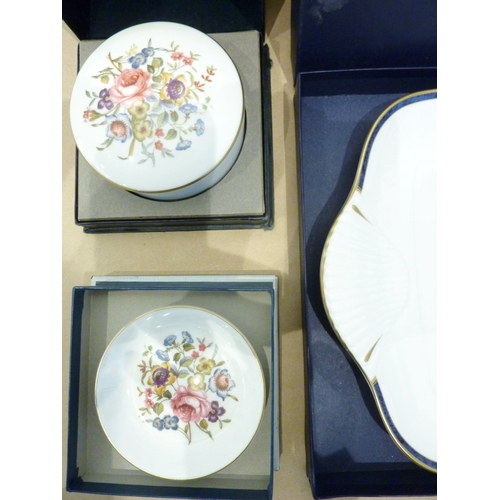 65 - Three Royal Worcester boxes and plates (boxed)