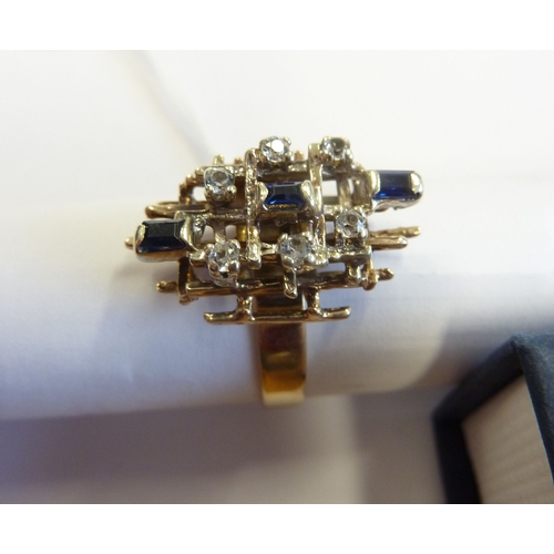 229 - A large 1970s 9-carat gold cluster ring