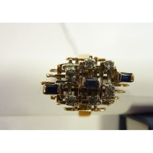 229 - A large 1970s 9-carat gold cluster ring