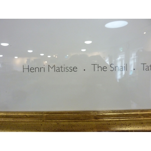 375 - Henri Matisse 'The Snail', a gilt-framed and glazed colour print at the Tate Gallery