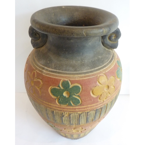 29 - A large painted terracotta vase