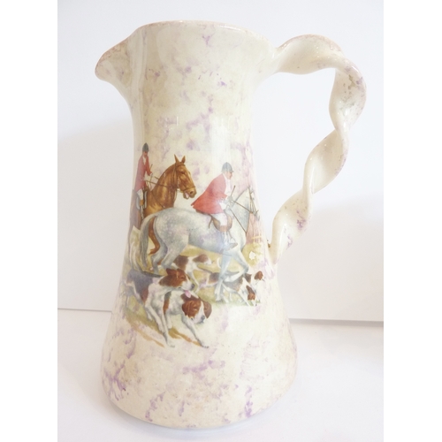 31 - A Yorkshire Moorlands Pottery hunting scene jug