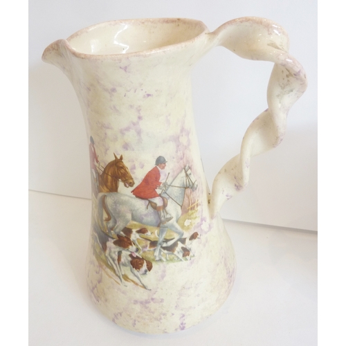 31 - A Yorkshire Moorlands Pottery hunting scene jug