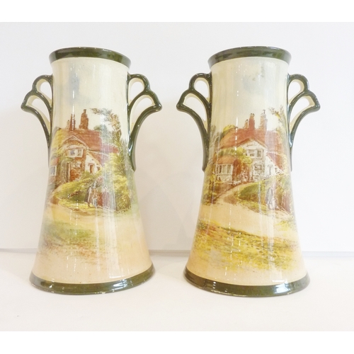 32 - A pair of Royal Doulton Seriesware vases