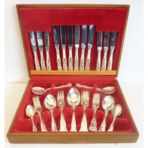 83 - A cased double-struck king's pattern cutlery set