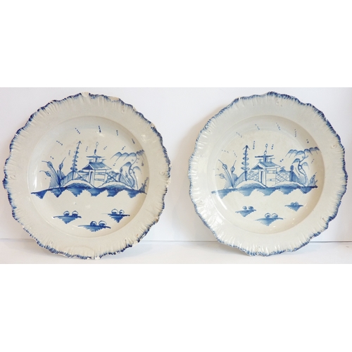 1 - A pair of late 18th century pearlware plates