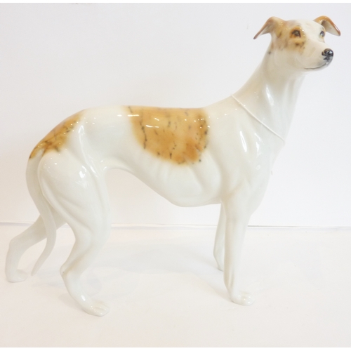 46 - Two porcelain greyhounds