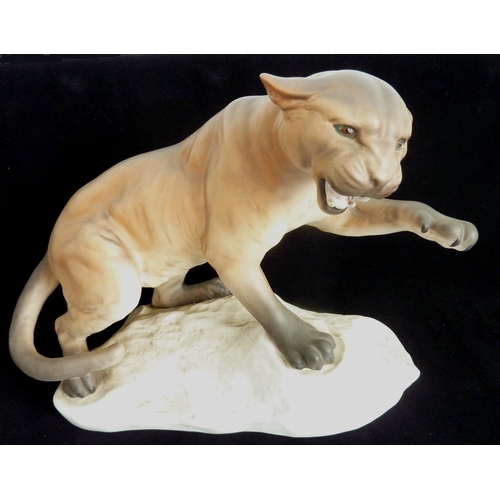 53 - A Beswick model, 'Cougar on Rock' (model no. 1702)