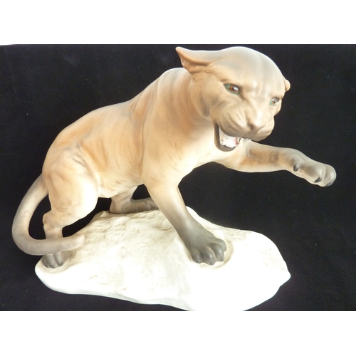 53 - A Beswick model, 'Cougar on Rock' (model no. 1702)