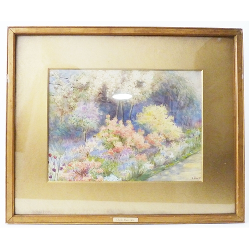 332 - Charles Elwes, a watercolour study of flowers along a country path, signed and dated 1902 lower-righ... 