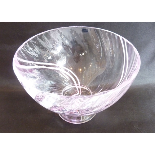 56 - A fine quality pink glass Caithness crystal bowl