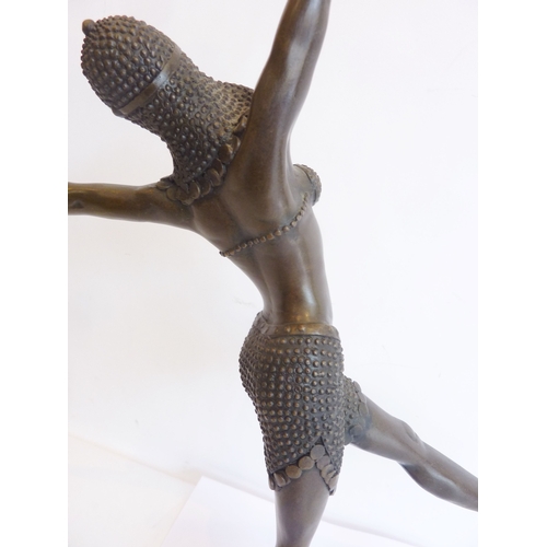 71 - An Art Deco style (reproduction) bronze dancing figure