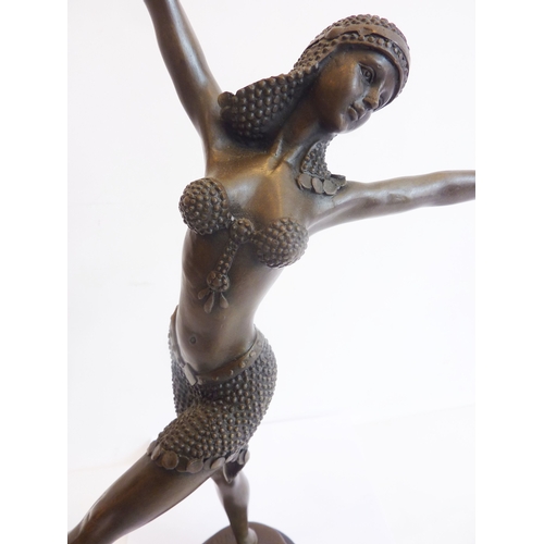 71 - An Art Deco style (reproduction) bronze dancing figure