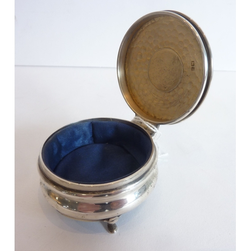 85 - A hallmarked silver footed trinket box