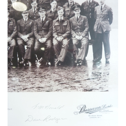 324 - A limited edition (74/500) monochrome print signed by the surviving air crew of the Dams raid, May 1... 