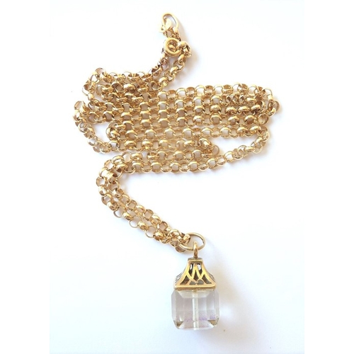 191 - A 9-carat gold and crystal pendant and a 9-carat gold chain
 (The cost of UK postage via Royal Mail ... 