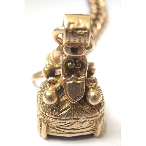 192 - A Victorian 9-carat rose-gold double albert and fob
 (The cost of UK postage via Royal Mail Special ... 