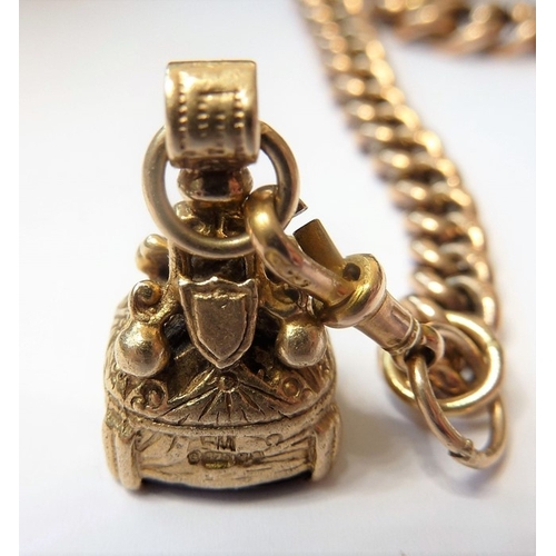 192 - A Victorian 9-carat rose-gold double albert and fob
 (The cost of UK postage via Royal Mail Special ... 