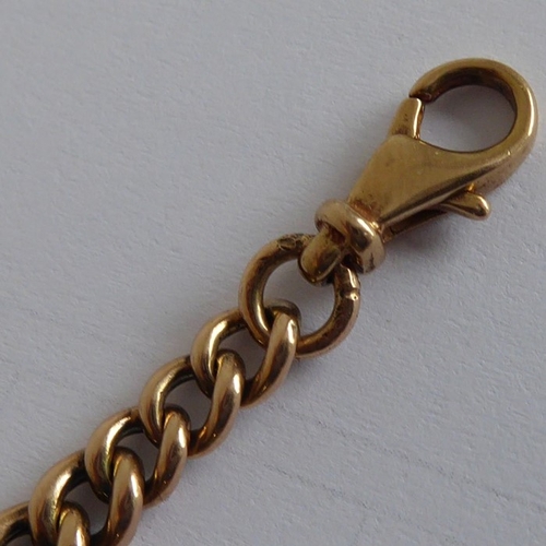 193 - A Victorian 9-carat rose-gold double Albert chain bracelet (full length 21.5cm; total weight approx.... 