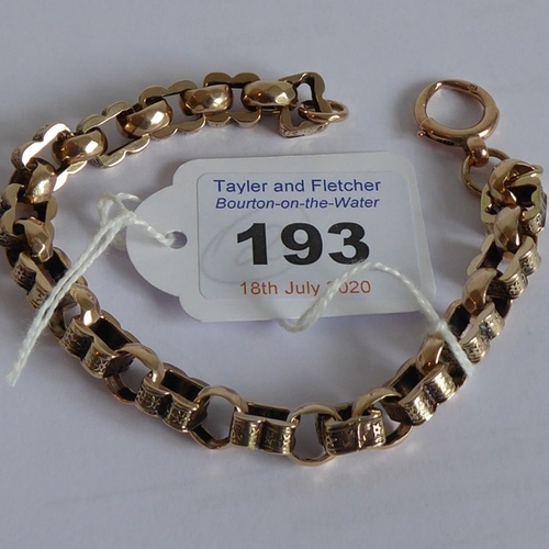 193 - A Victorian 9-carat rose-gold double Albert chain bracelet (full length 21.5cm; total weight approx.... 