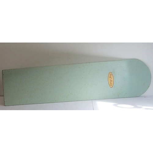 408 - A 1950s duck-egg-blue Surf Rider surfboard (121cm high)