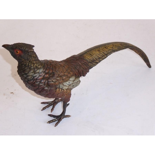 121 - An Austrian-style cold-painted bronze model of a cock pheasant; apparently unmarked (probably early ... 