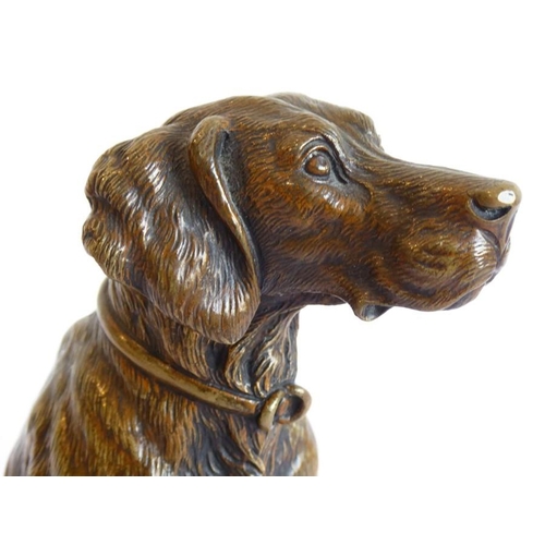 123 - Franz Bergmann (1861-1936), a very fine patinated bronze model of a seated hound (possibly a Weimara... 